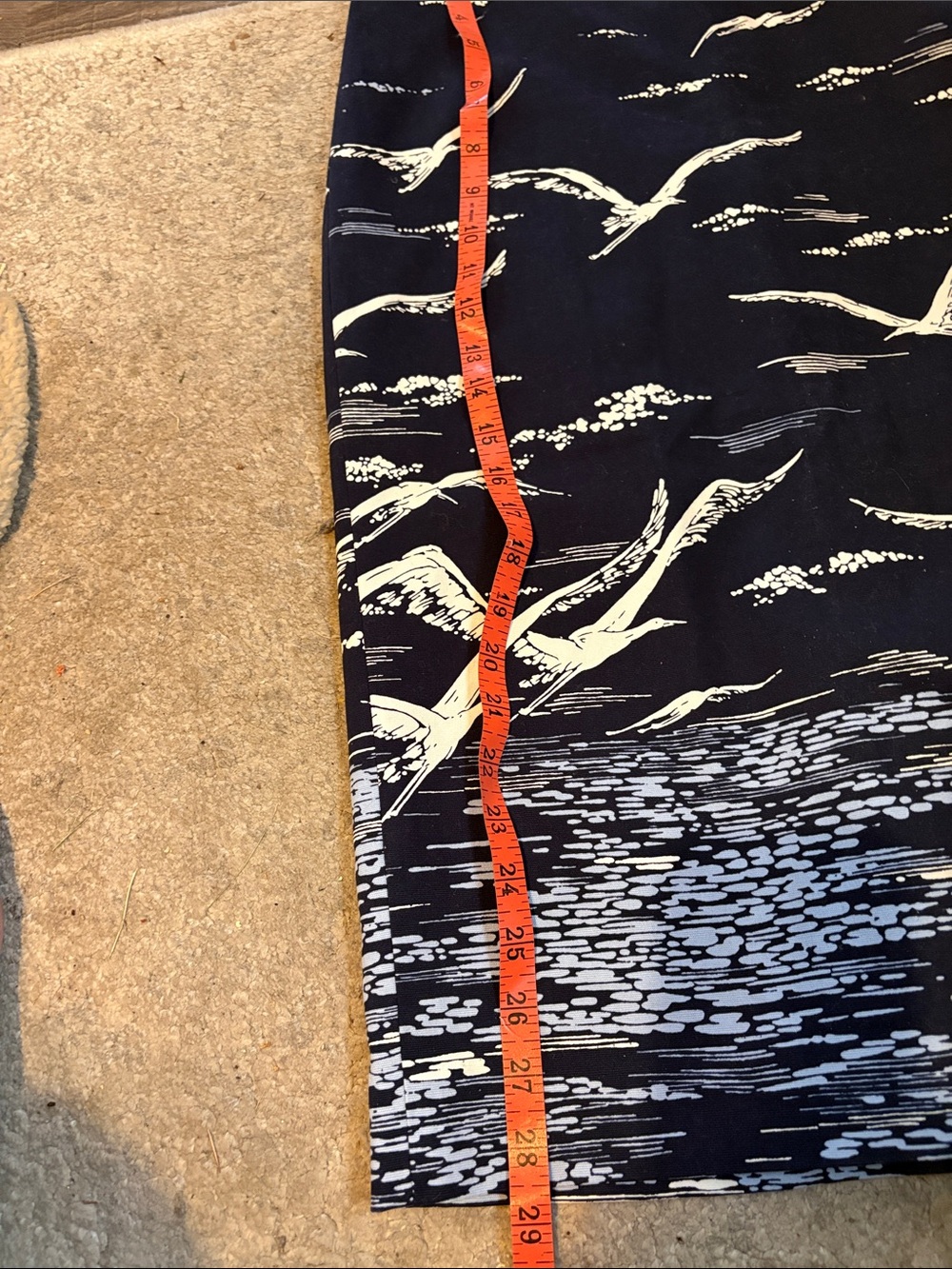 Maeve Navy and White Seagull-Print Pencil Skirt - Picture 10 of 11